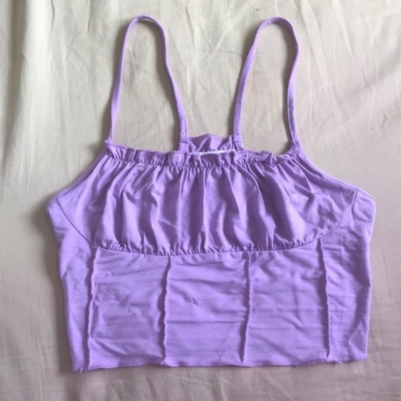 Dolls Kill Tops - Spaghetti strap ruffle crop top